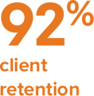 92% client retention 92% client retention